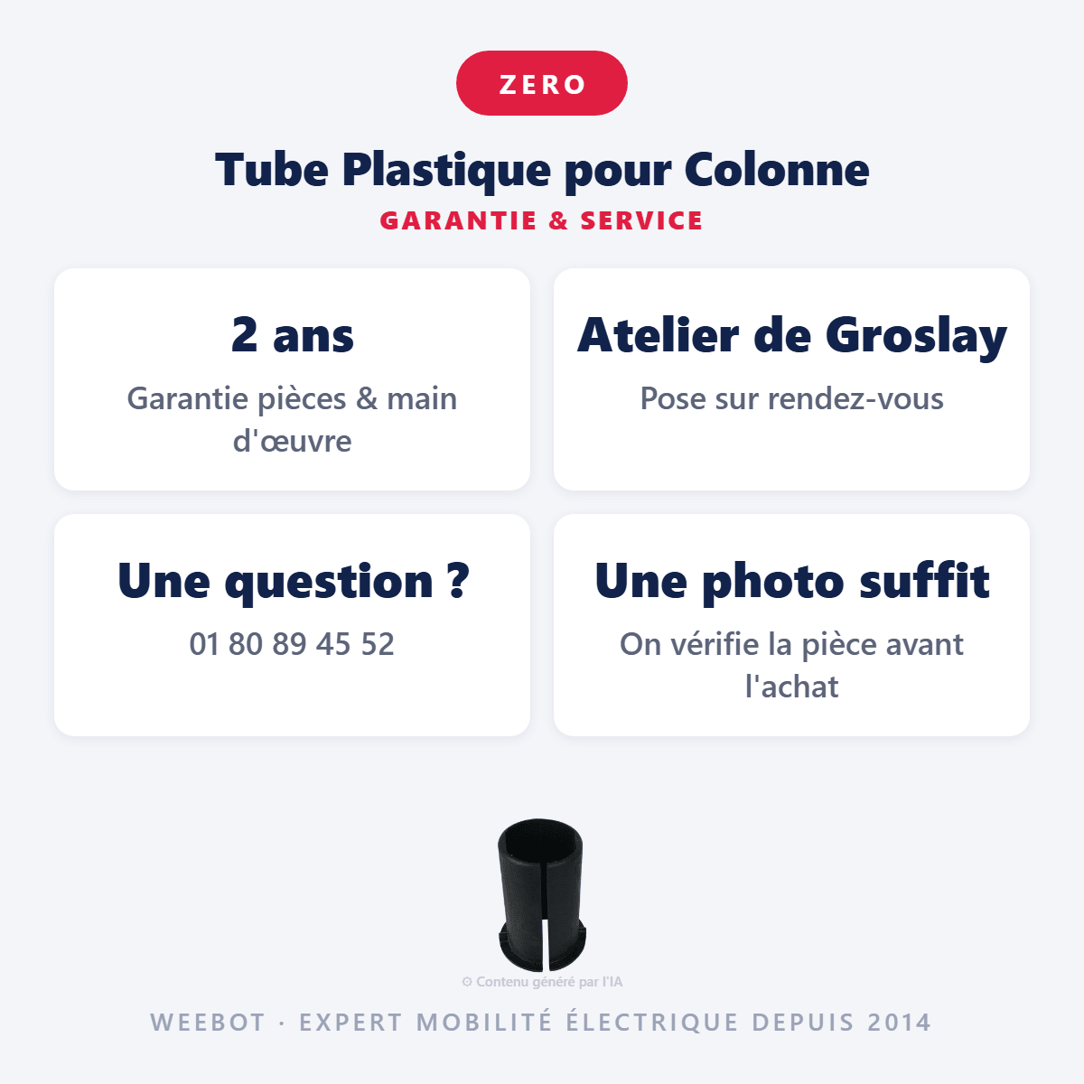 Tube Plastique pour Colonne pour Trottinette Électrique Z8 - Weebot