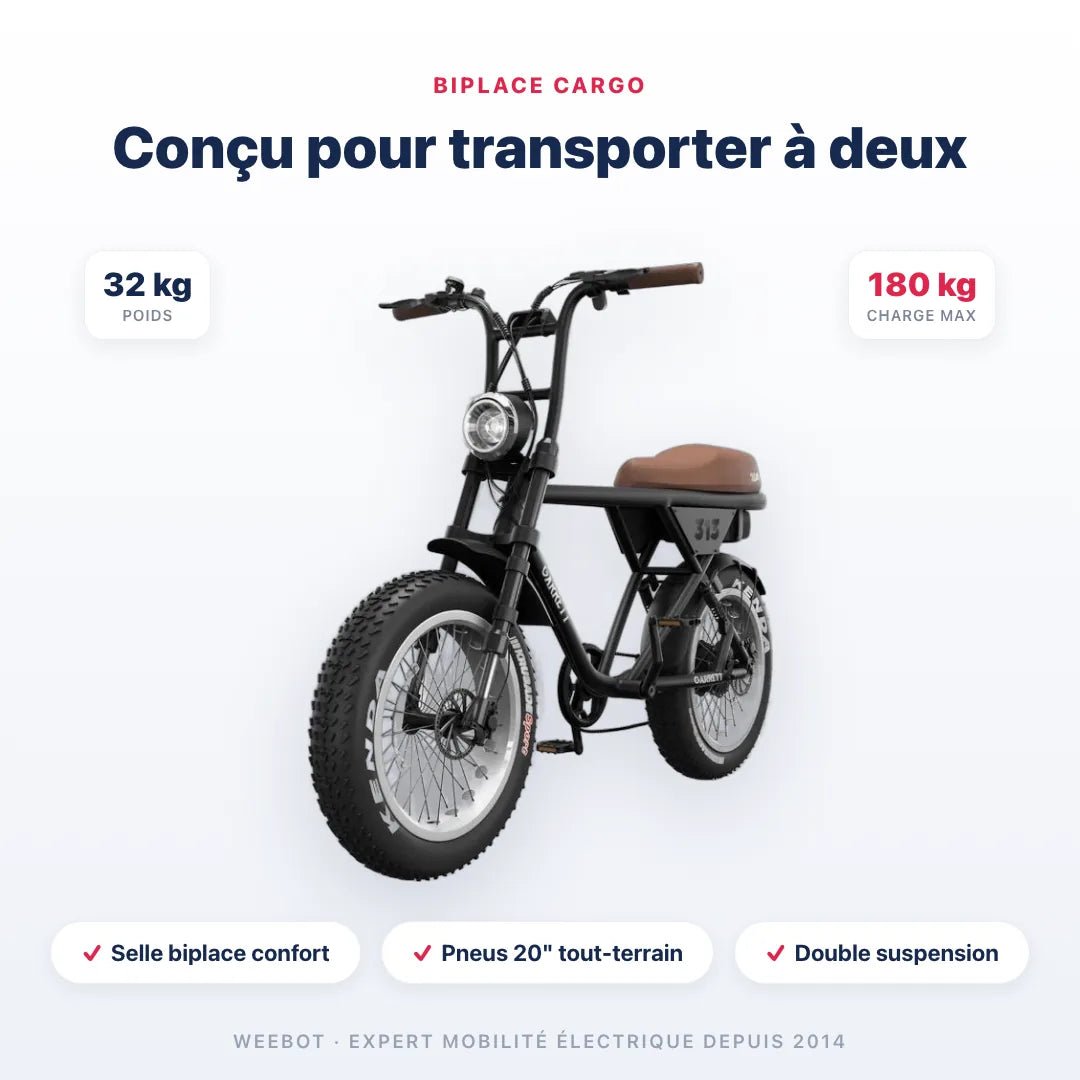 Fatbike Électrique Biplace Cargo Garrett Miller Z - Weebot
