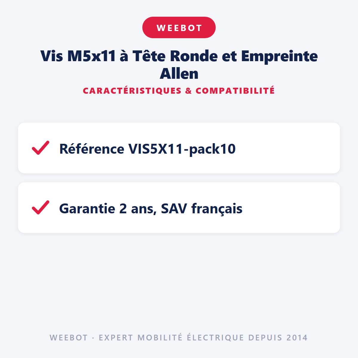 Vis M5x11 à Tête Ronde et Empreinte Allen : caractéristiques et compatibilité