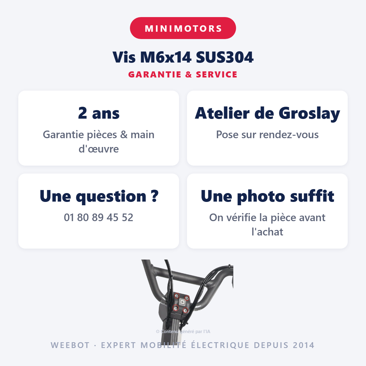 Vis M6x14 SUS304 : garantie 2 ans et service après-vente