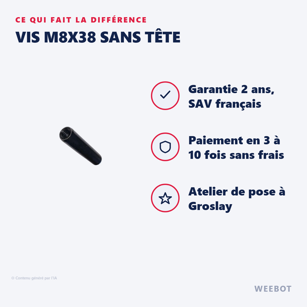Vis M8x38 Sans Tête : les points forts