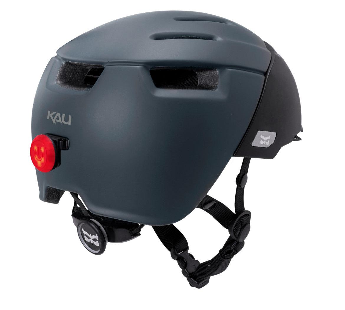 casque kali city visiere mat cem bleu led arriere