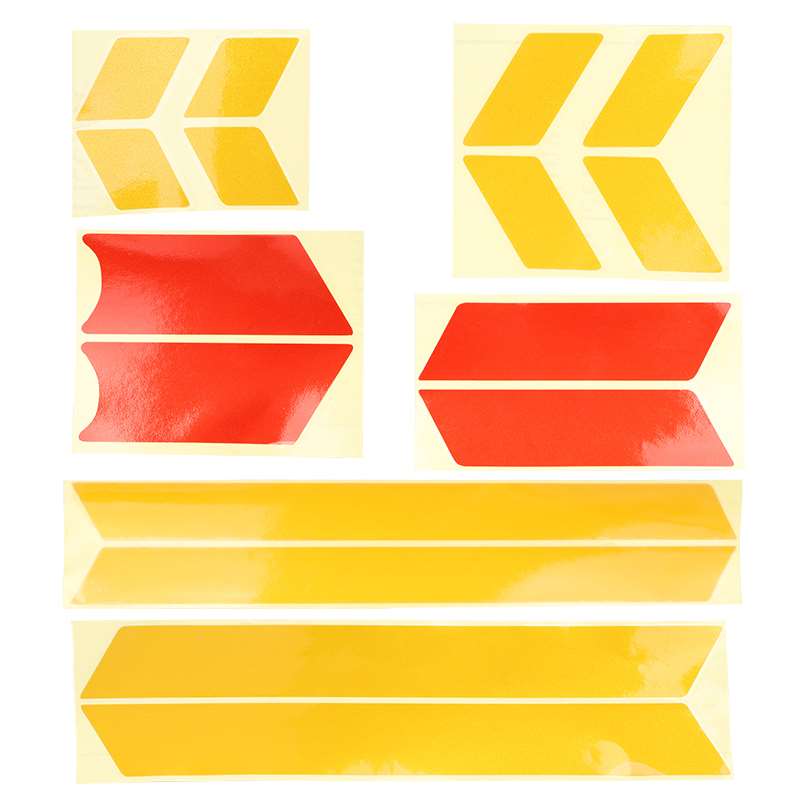 Planche de stickers réfléchissants jaunes et rouges pour trottinette électrique