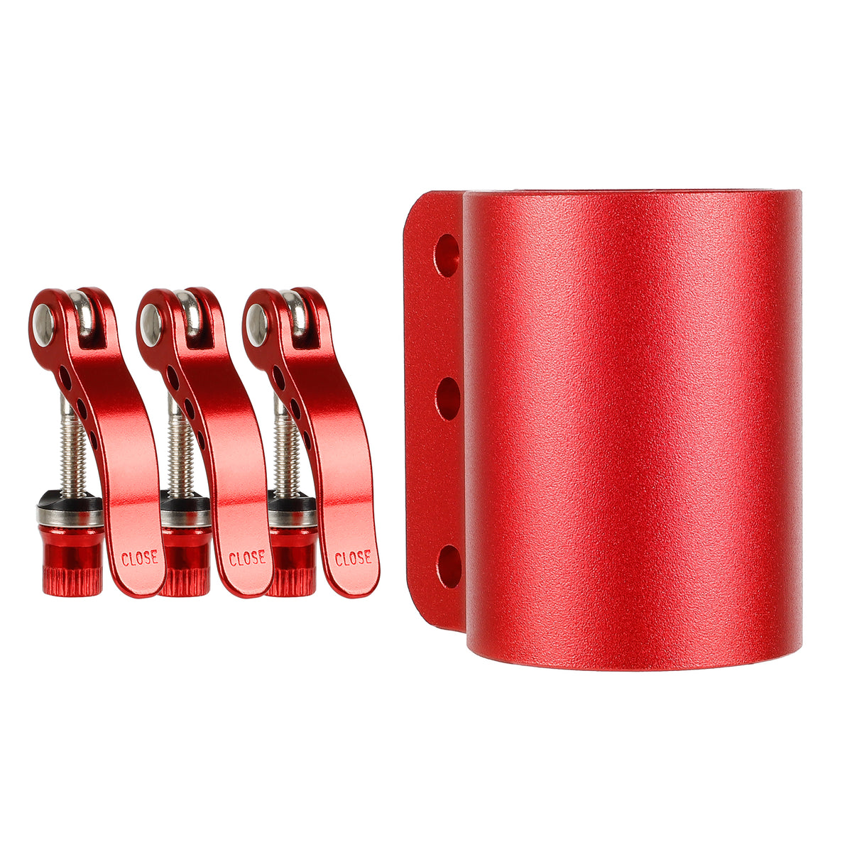 Collier de serrage renforcé à 3 loquets rouge pour trottinette électrique