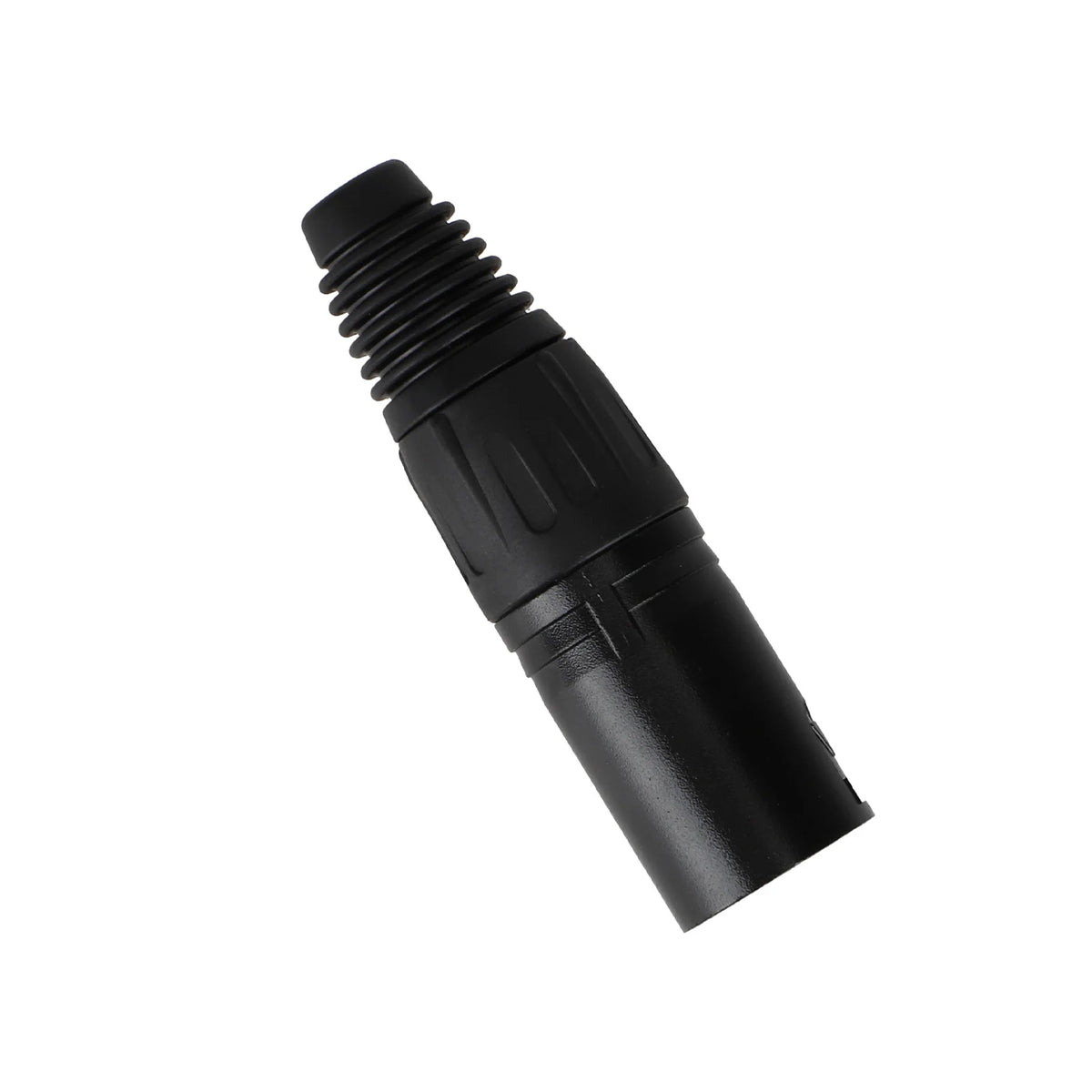 Connecteur XLR 4 broches mâle noir vu en plan rapproché