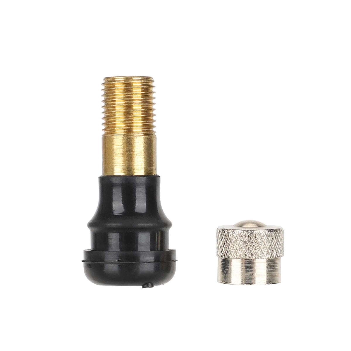 Valve tubeless longue droite pour trottinette électrique avec son bouchon métallique