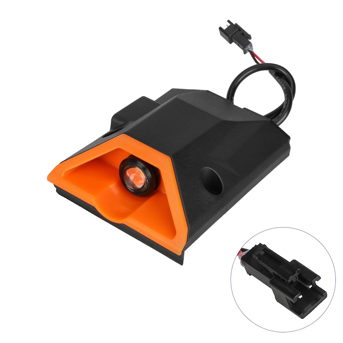 Carénage plastique noir et orange avec clignotant LED intégré pour trottinette électrique