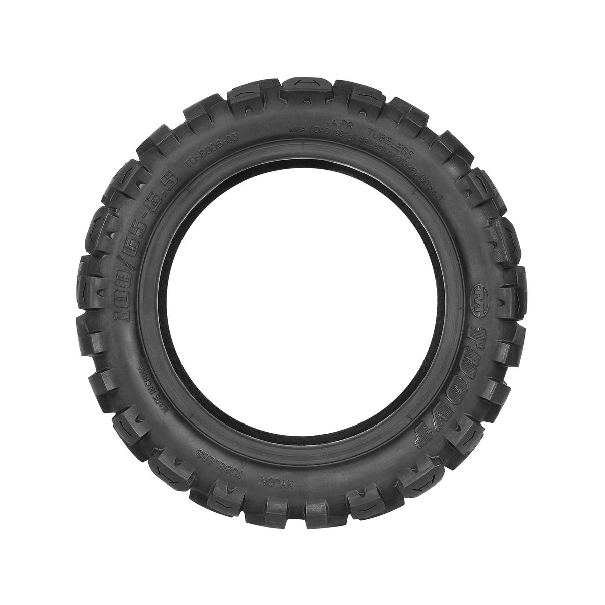 Pneu Tubeless Tout-Terrain 10 Pouces (100/65-6,5) Ligne Verte Tuovt, vue 3