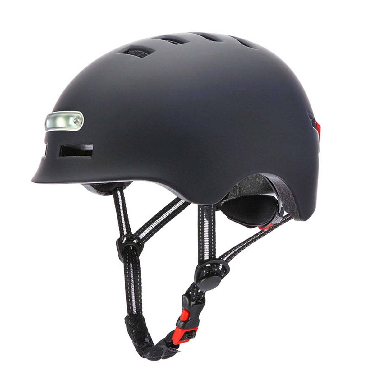 Casque avec Éclairage LED Avant et Arrière Taille M, L, XL Blanc et Noir Noir / M