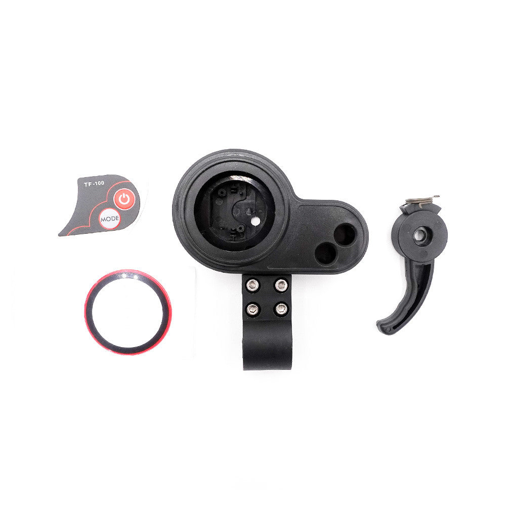 Kit de réparation comprenant une coque noire d'afficheur TF-100 LT-01 avec gâchette d'accélération et autocollants