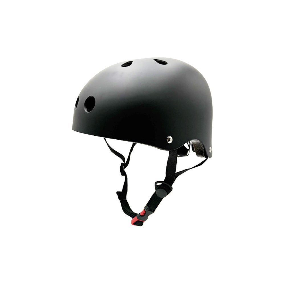 Casque de protection noir pour trottinette électrique vu de trois-quarts