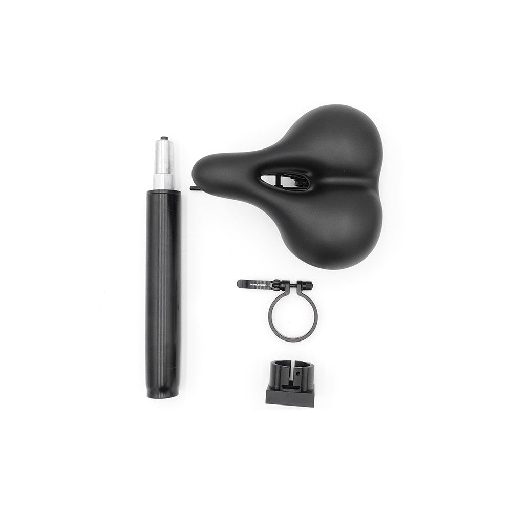 Selle noire pour trottinette électrique Dualtron Thunder 2 avec tige de selle, collier de serrage et support de fixation