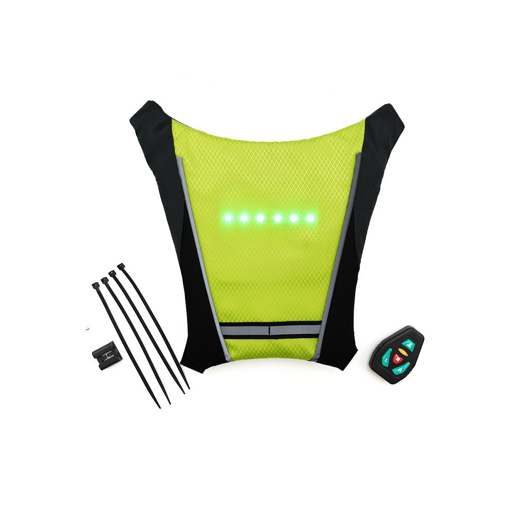 Gilet de Signalisation LED Réfléchissant Jaune avec Télécommande pour Trottinette Électrique
