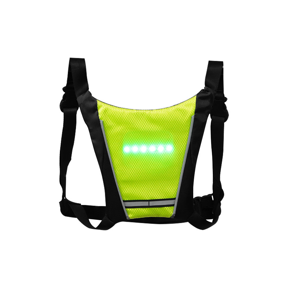 Gilet de Signalisation LED Réfléchissant Jaune avec Télécommande pour Trottinette Électrique