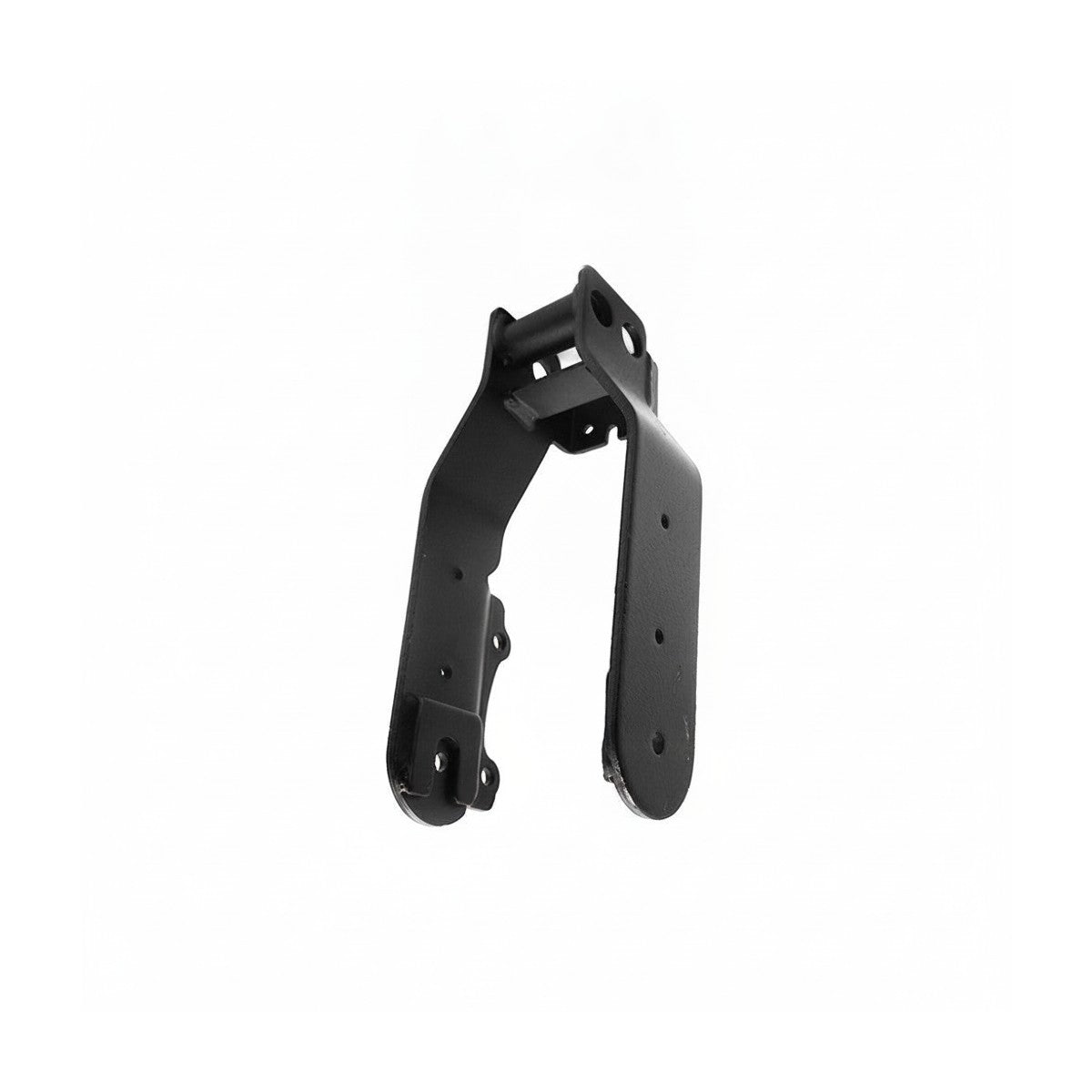 Fourche arrière métallique noire pour trottinette électrique sur fond blanc