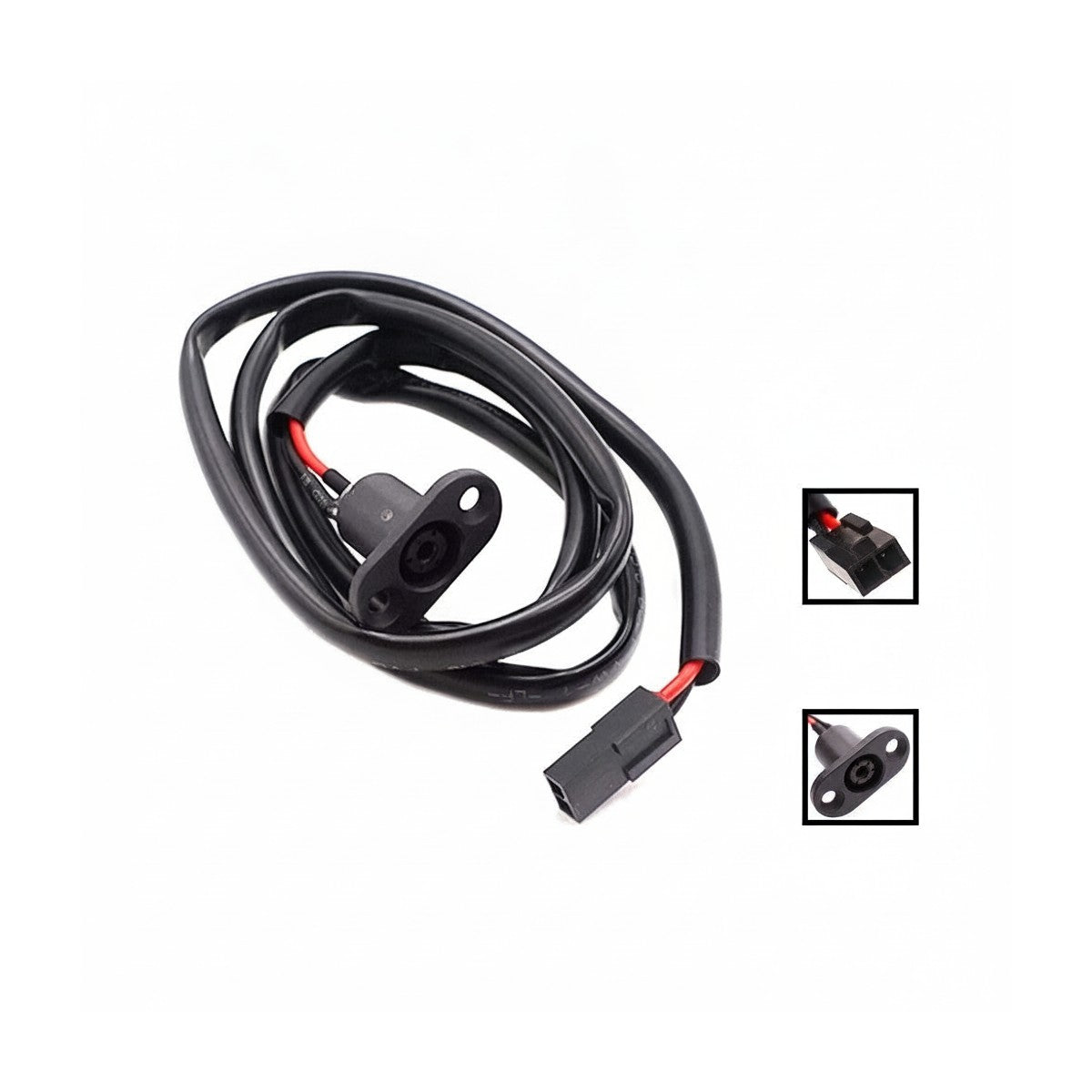 Port de charge noir avec son câble de 78 cm et son connecteur 2 broches