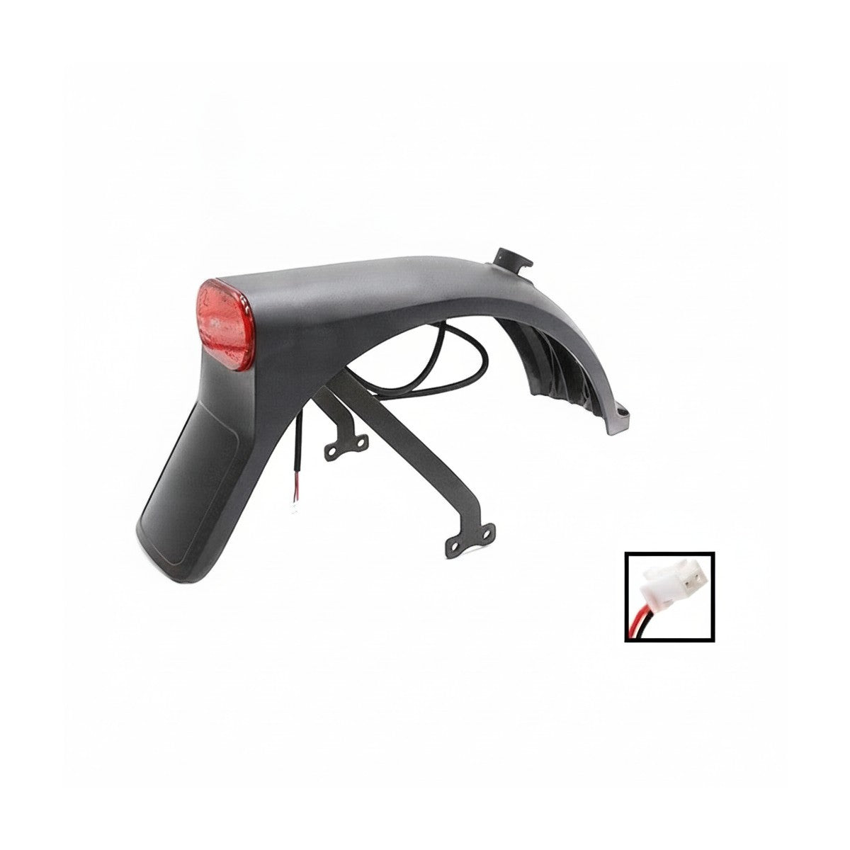 Garde-boue arrière noir avec feu de signalisation et support métallique pour trottinette électrique Xiaomi 5 Pro