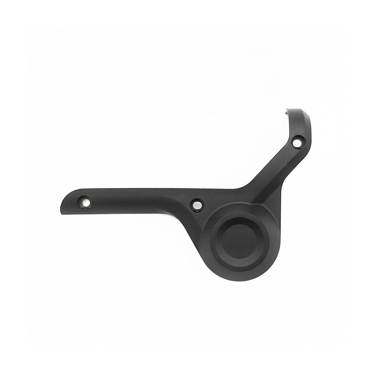 Cache de fourche droit noir en plastique sur fond blanc