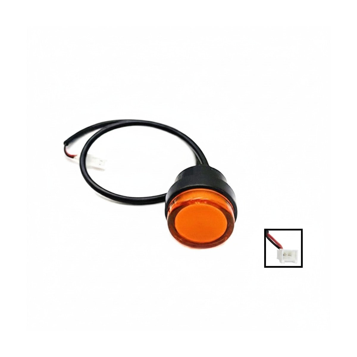 Clignotant gauche orange pour trottinette électrique avec son câble et son connecteur
