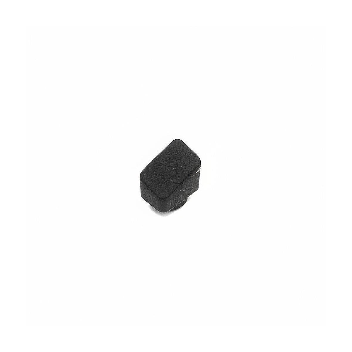 Bouchon en silicone noir de fourche gauche vu de trois-quarts