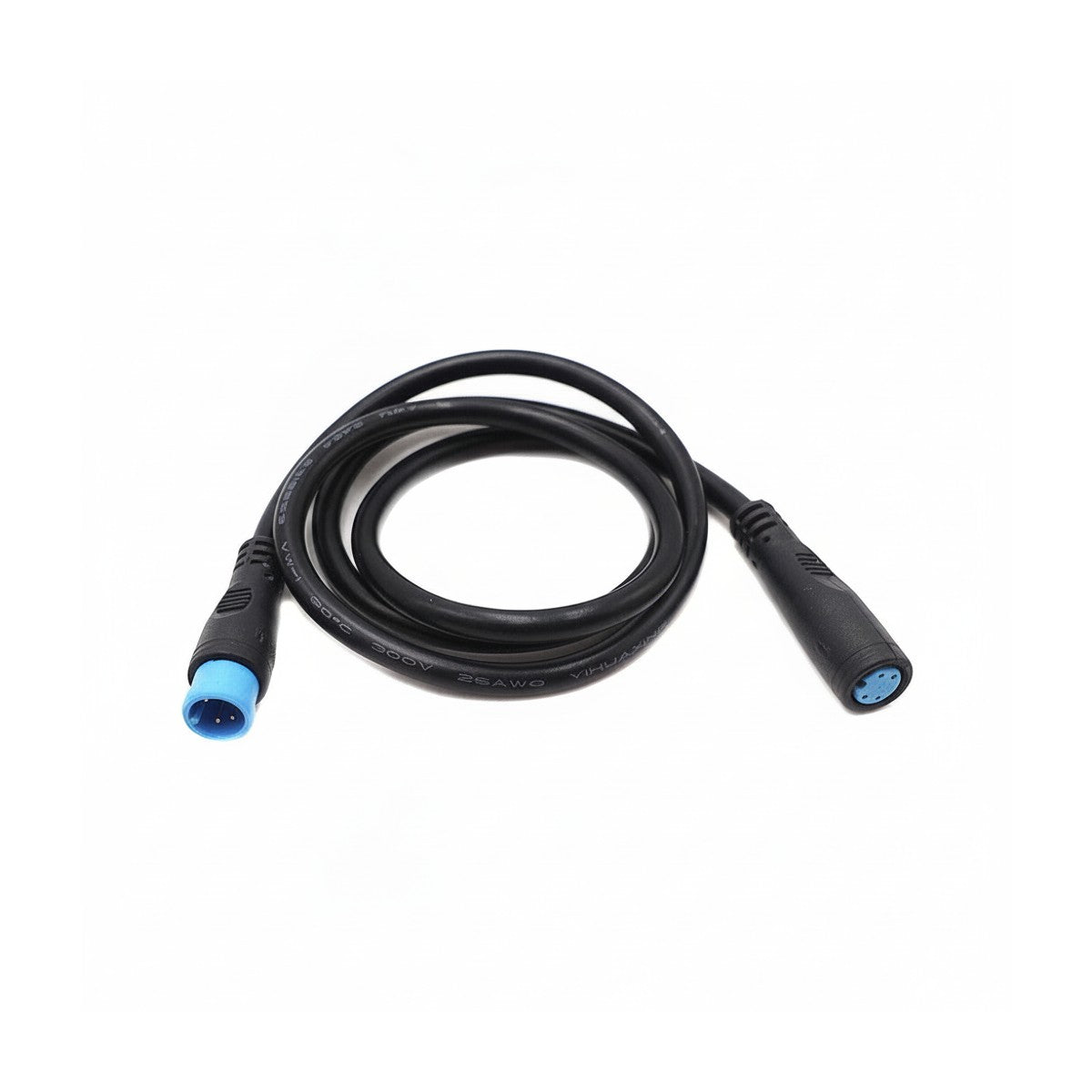 Câble étanche noir de 60 cm à 4 broches avec connecteurs bleu et noir