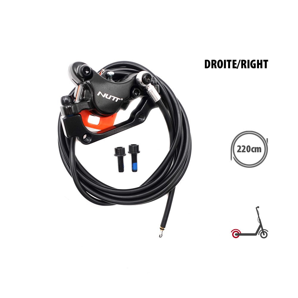 Kit Freins Hydrauliques NUTT 2 Pistons Connecteur SM (2 Étriers AR Droite/AV Gauche) pour Trottinette Électrique