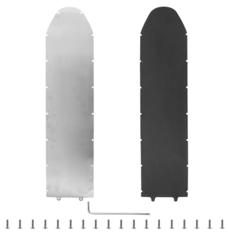 Plaque de protection de batterie en acier inoxydable avec joint d'étanchéité, clé et visserie