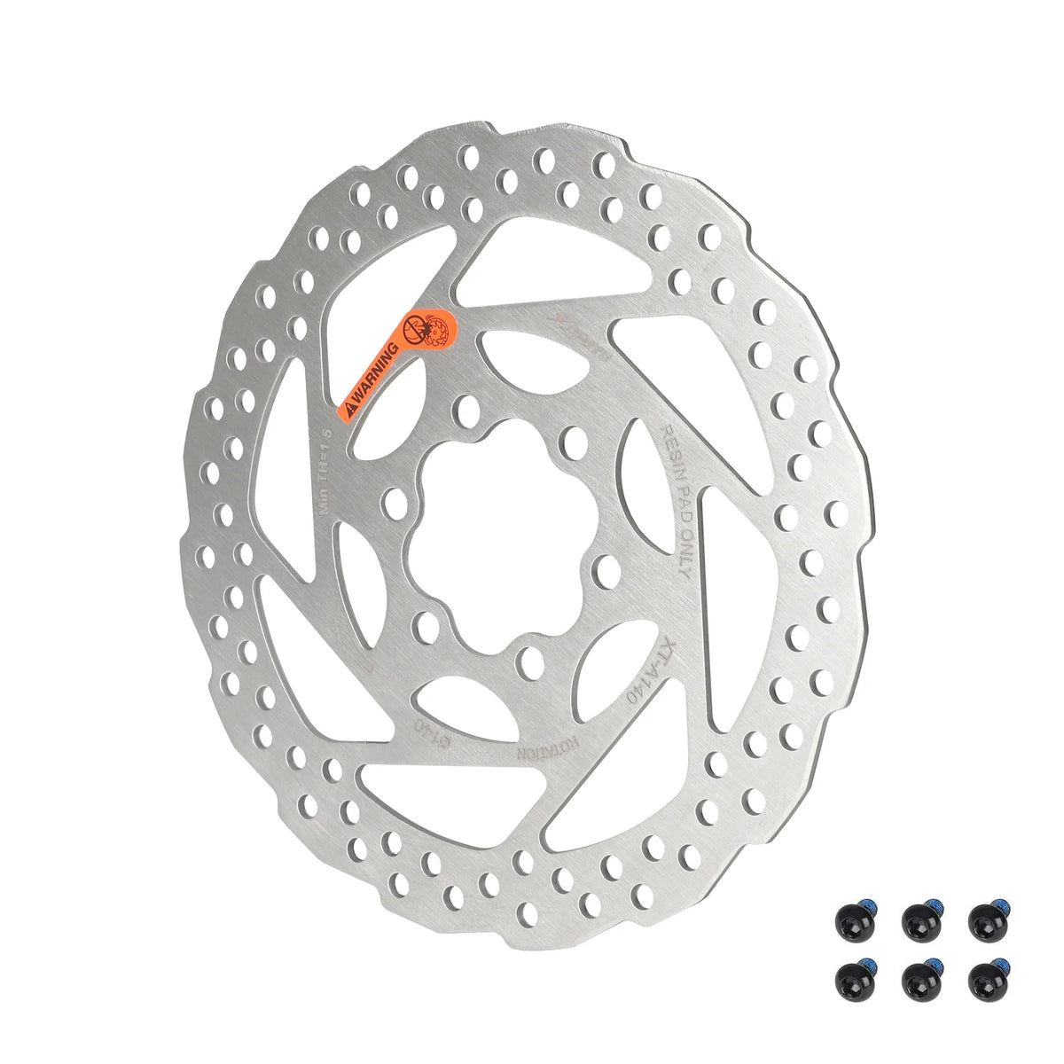 Disque de frein de trottinette électrique 140 mm d'origine en inox avec ses 6 vis de fixation