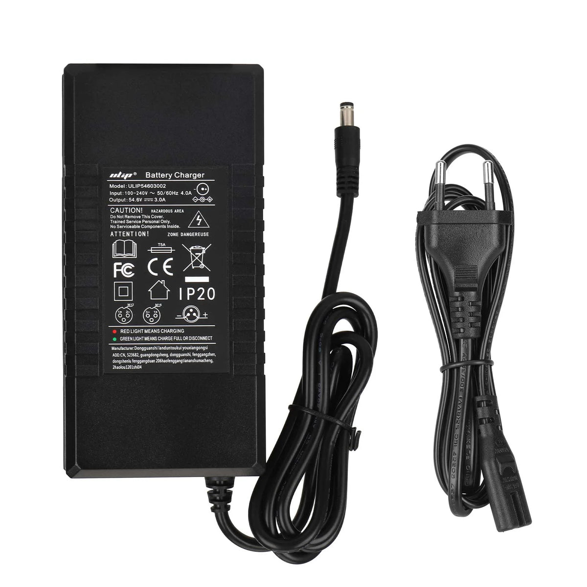 Chargeur 54,6V 3A Prise DC 2,1 mm, vue 4