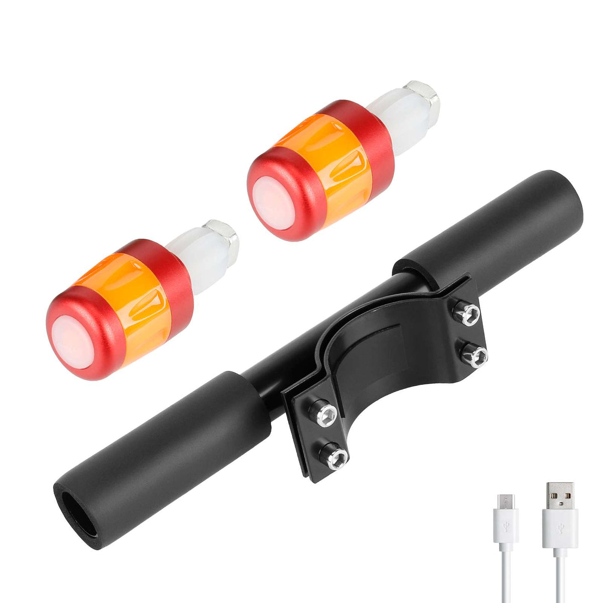 Guidon Enfant avec Éclairage LED Rouge et Orange