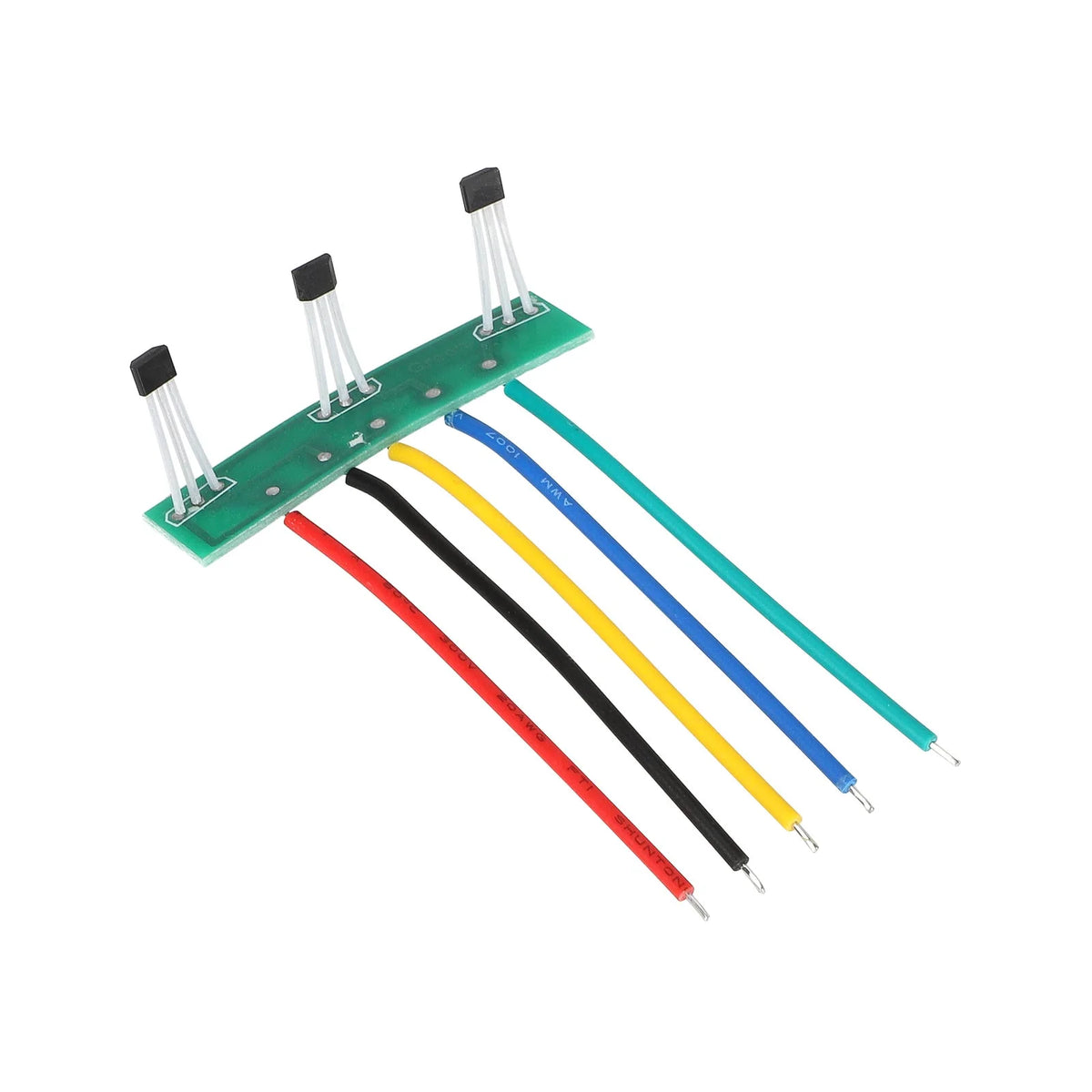 Carte PCB avec trois capteurs à effet Hall et fils électriques pour moteur de trottinette