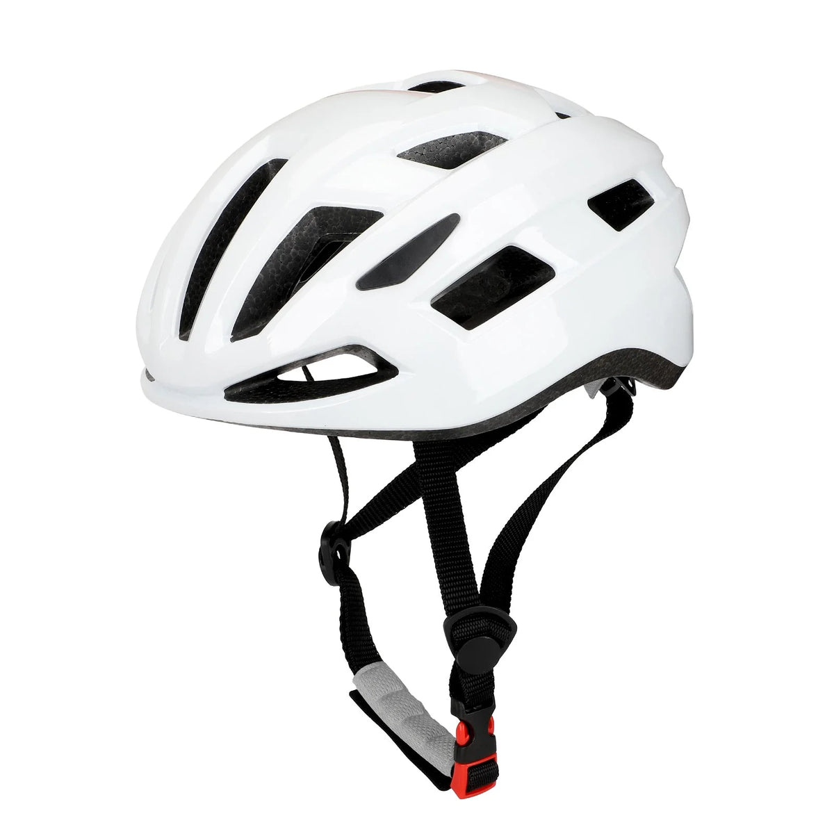 Casque de protection blanc avec aérations vu de trois-quarts