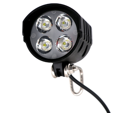Phare avant LED noir à 4 lentilles avec support de fixation pour trottinette électrique