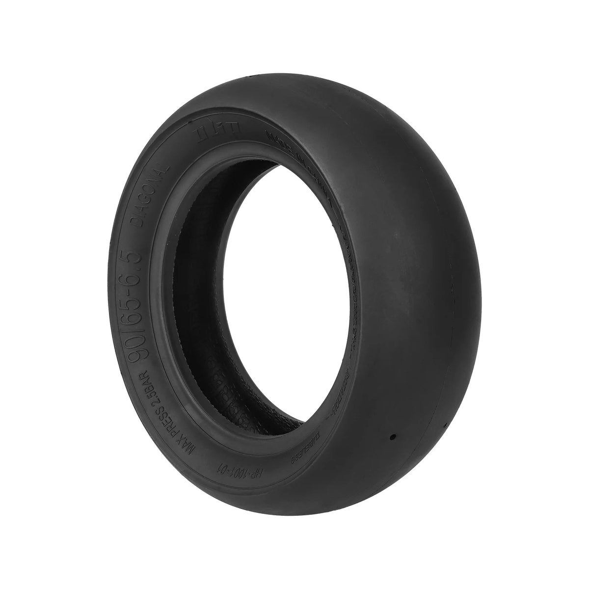 Pneu tubeless slick 11 pouces noir vu de trois quarts