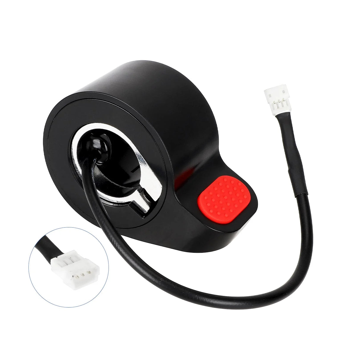 Gâchette d'accélération noire avec grip rouge et câble de connexion