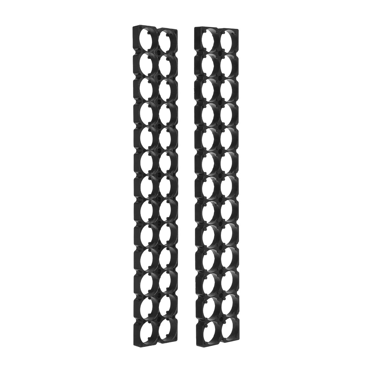 Deux racks supports de cellules de batterie 18650 en plastique noir