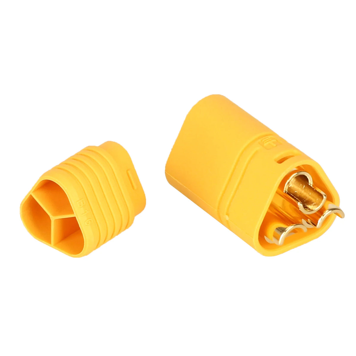 Connecteur de puissance Amass MT60 mâle jaune et son capot de protection