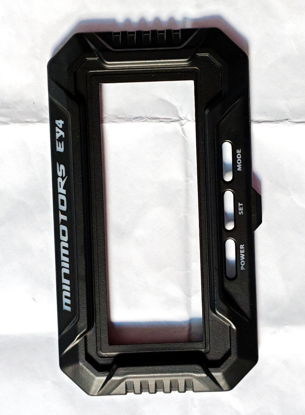 Capot supérieur d'afficheur Minimotors EY4 noir vu de face