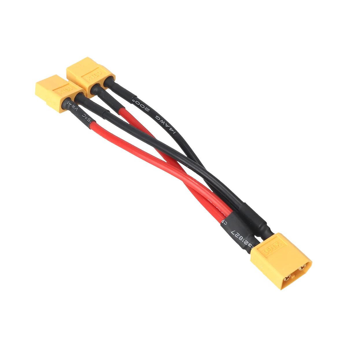 Câble Adaptateur XT60 1 Mâle vers 2 Femelles Parallèle (14 AWG), vue 3