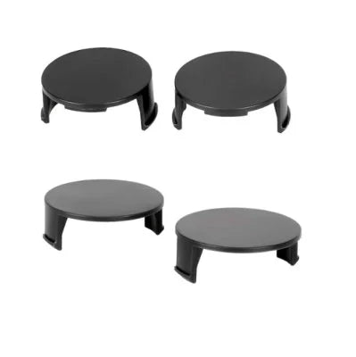 Quatre caches décoratifs en plastique noir pour fourche avant et arrière de trottinette électrique