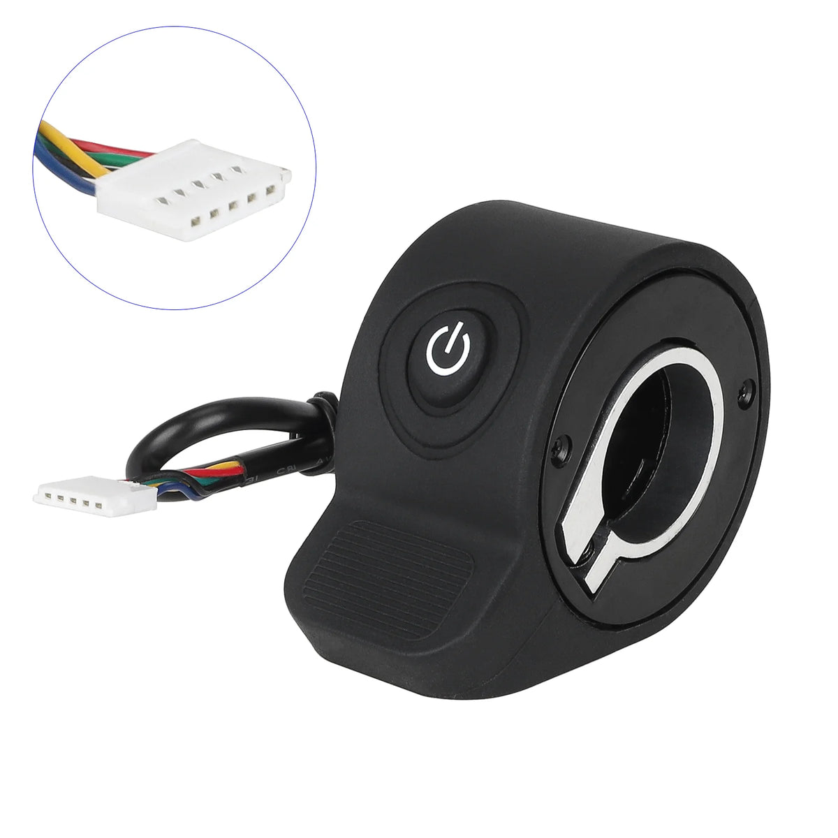 Gâchette d'accélérateur noire avec bouton d'alimentation et connecteur 5 broches