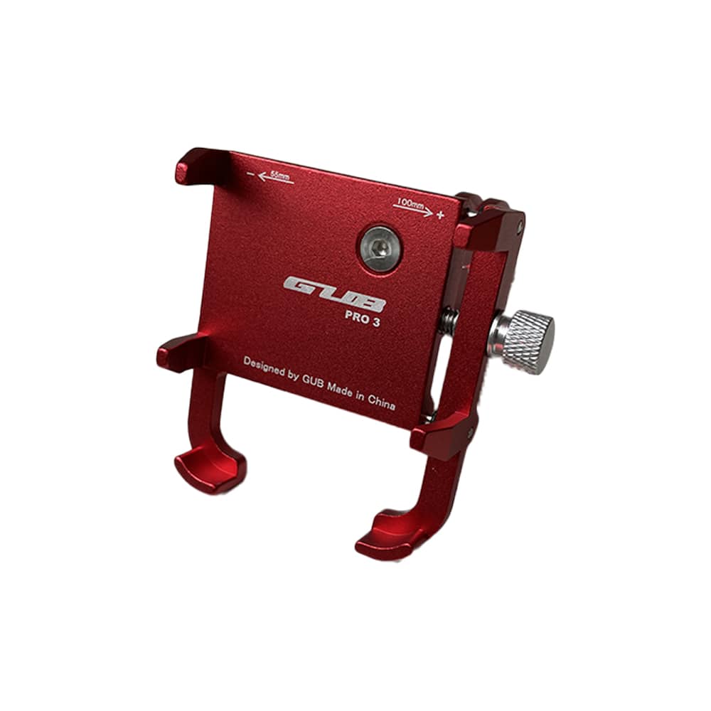 Support de téléphone en aluminium rouge pour trottinette électrique.