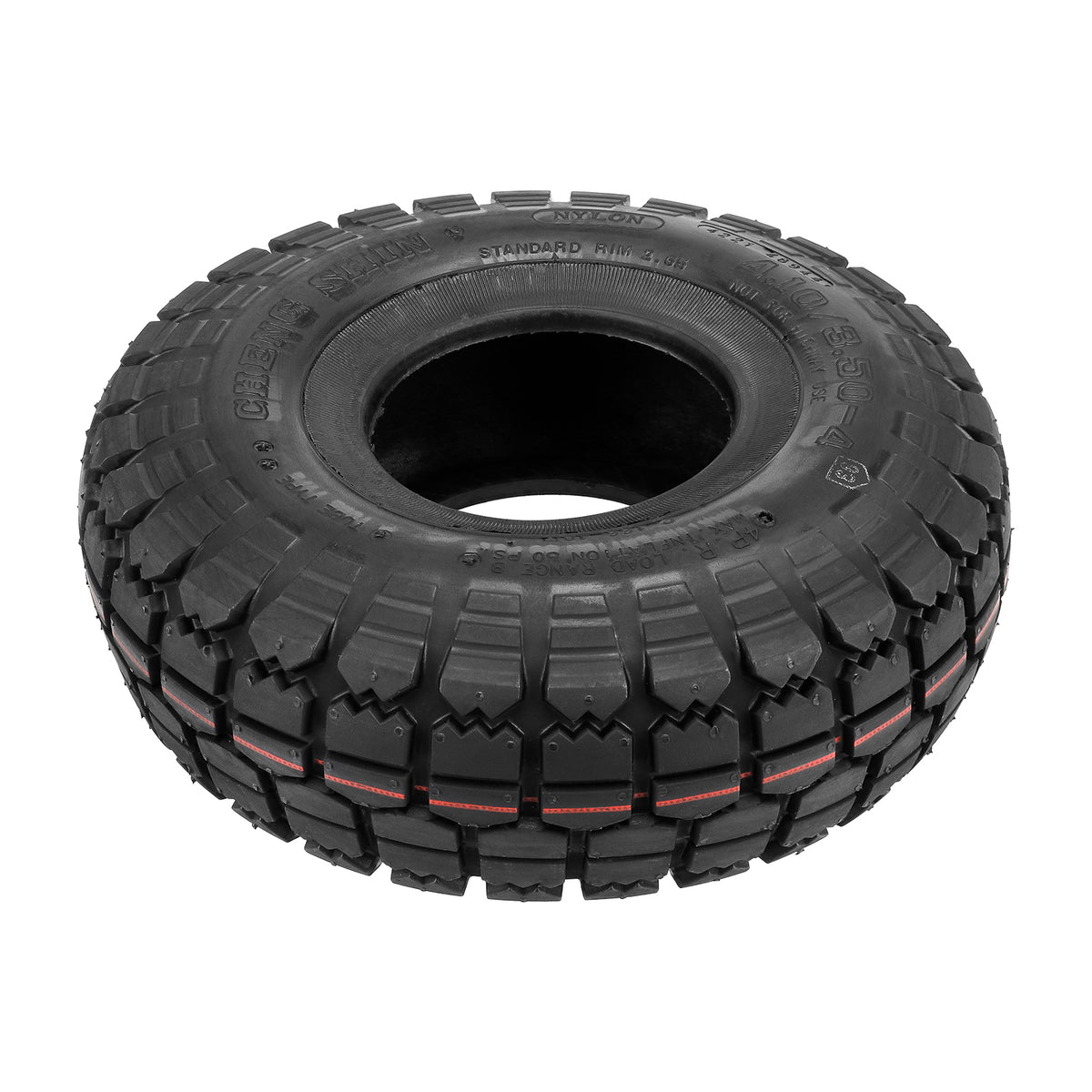 Pneu tout-terrain noir Cheng Shin CST 4,10/3,50-4 vu de trois quarts