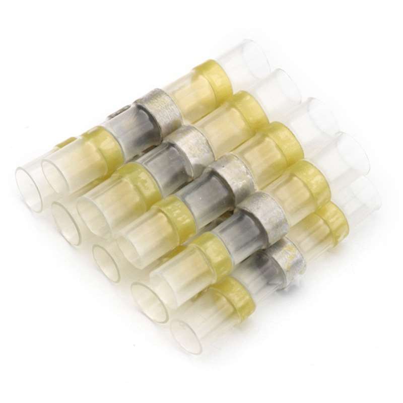 Lot de connecteurs et gaines thermorétractables avec anneau de soudure jaune