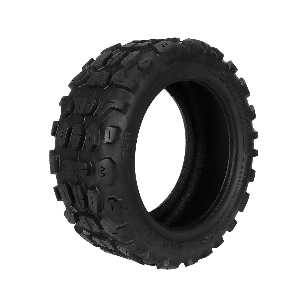 Pneu tubeless tout-terrain Wanda 10 pouces noir vu de trois-quarts