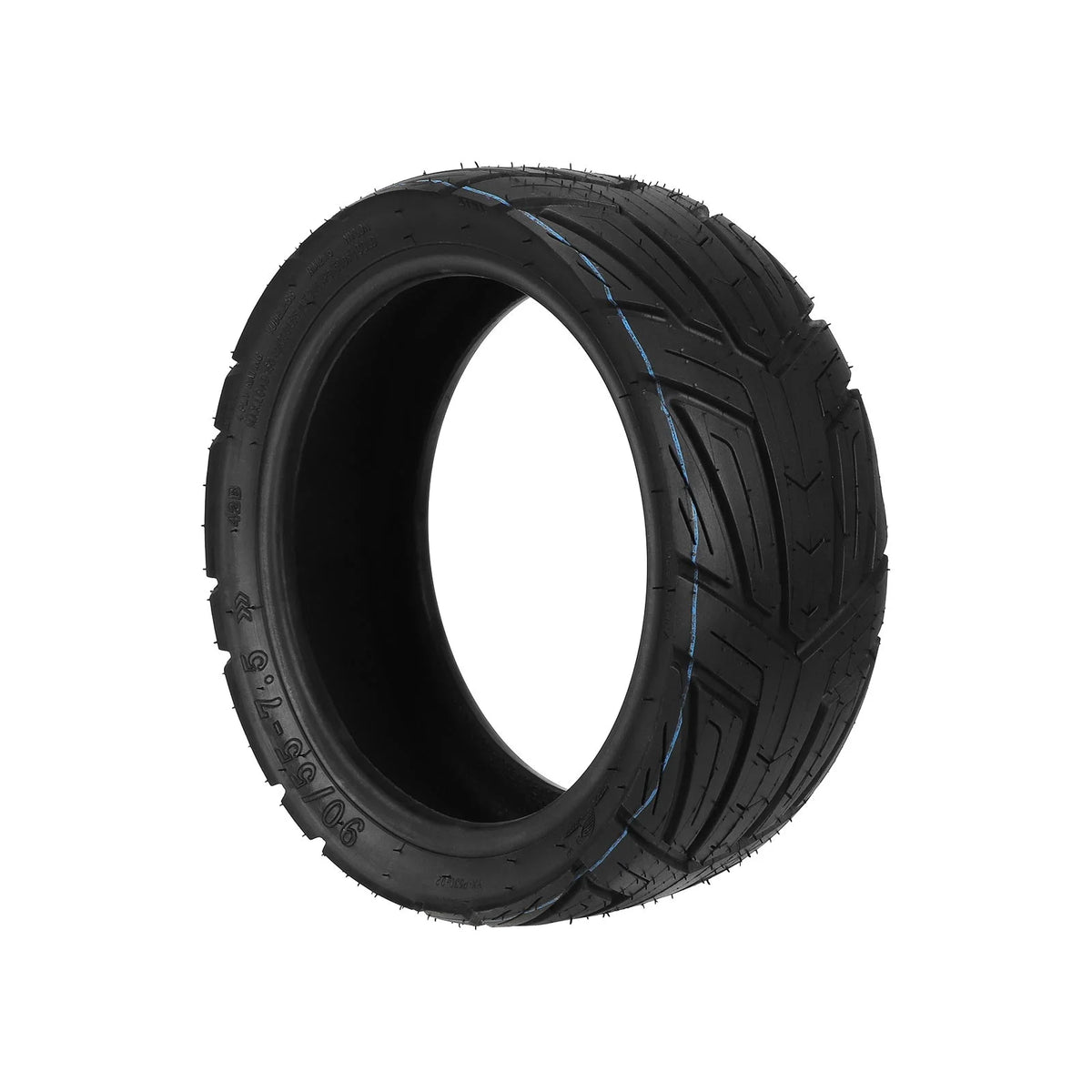 Pneu tubeless Yuanxing 10 pouces 90/55-7,5 vu de trois-quarts