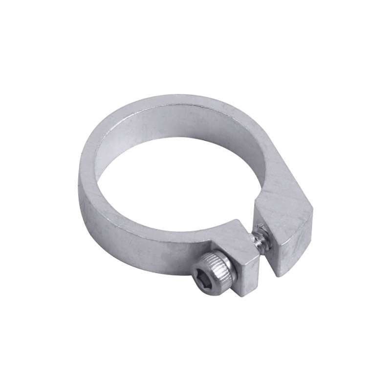 Collier de fixation en aluminium argenté pour gâchette d'accélération avec vis