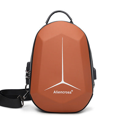 Sacoche Toile Anti-Vol avec Antivol à Code et Port USB Marron