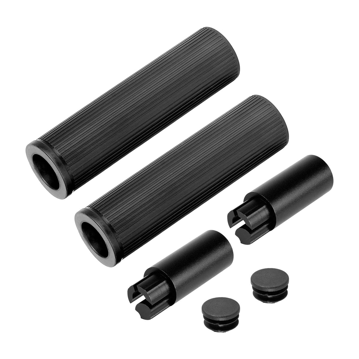 Kit d'extension de guidon noir en silicone avec embouts de fixation