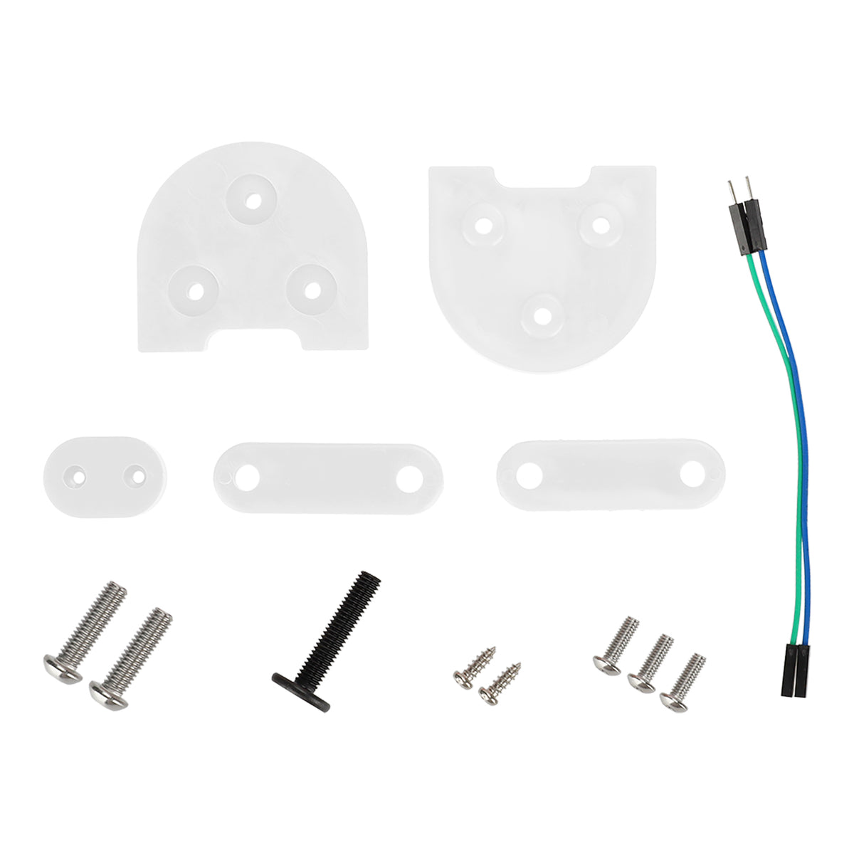 Kit de rehausse blanc pour passage en roues 10 pouces comprenant les cale-gardes-boue, cale-béquille, vis et câble de rallonge
